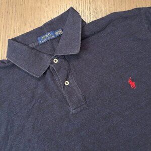 Ralph Lauren Men's Dark Blue Polo Shirt with Red Logo 2XLT